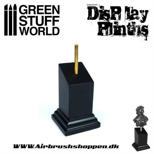 Tapered Bust Plinth  -  3X3cm  -  Black Firkantet